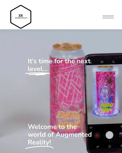 Website eines Augmented-Reality-Studios auf dem Smartphone